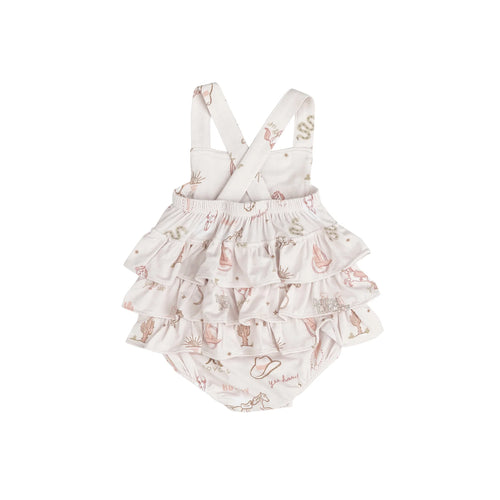 Wild West Pink Ruffle Sunsuit