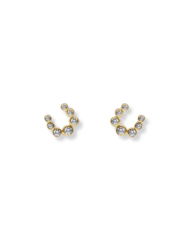 14K Bezel Horseshoe Studs