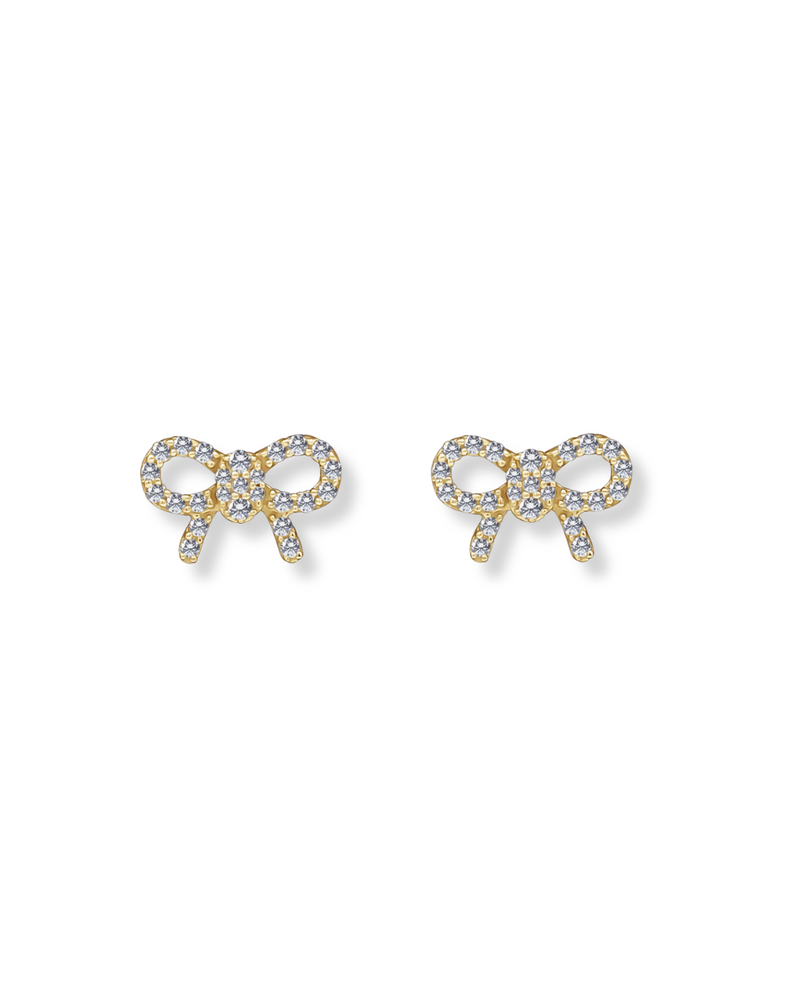 14K Dia Bow Studs