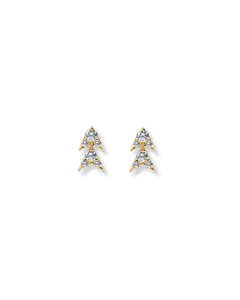 14K Dia Double Arrow Studs