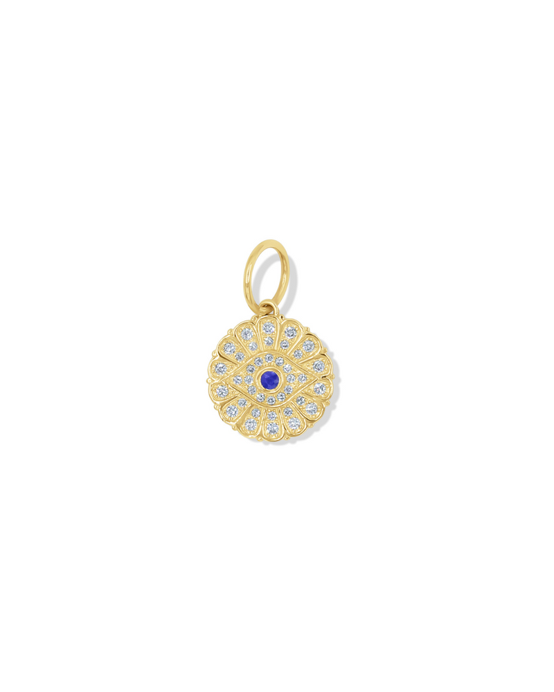 14K Dia and Sapph Eye Pendant