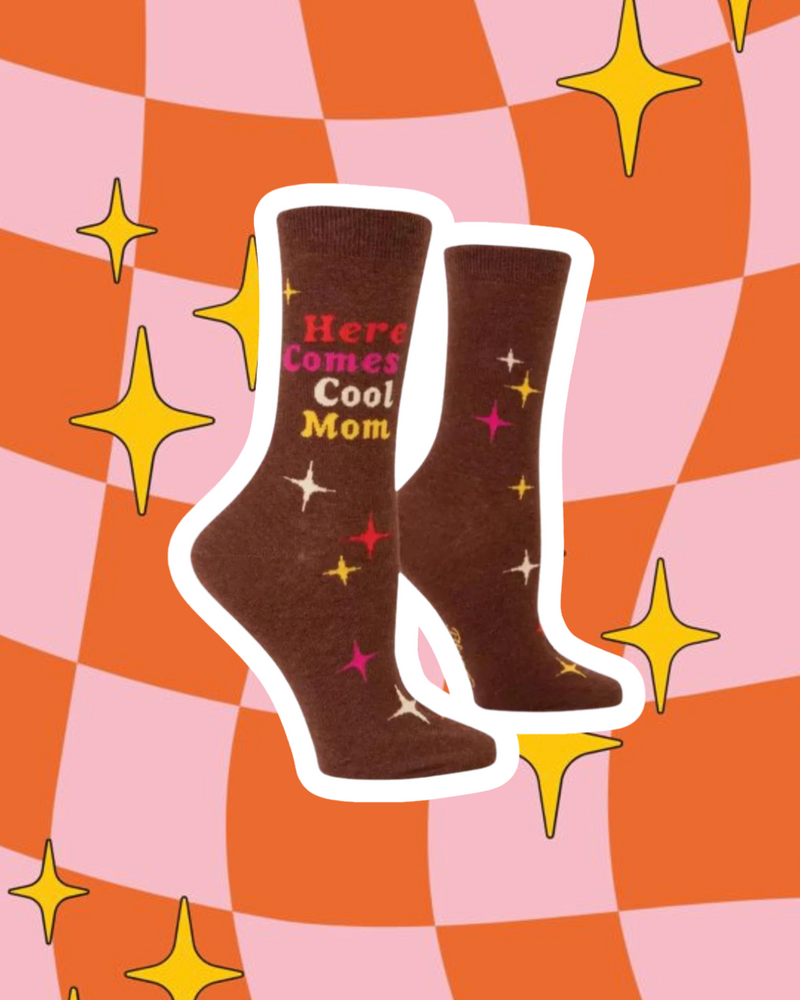 Here Comes Cool Mom Crew Socks