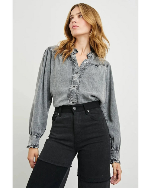 Alanna Shirt Black Acid Wash