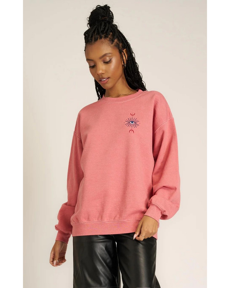 All Seeing Eye Embroidered Sweatshirt Brandy Wine