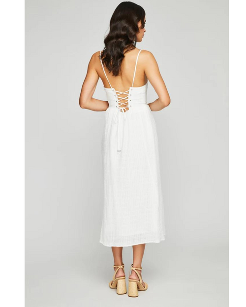 Allison Sweetheart Midi Dress White