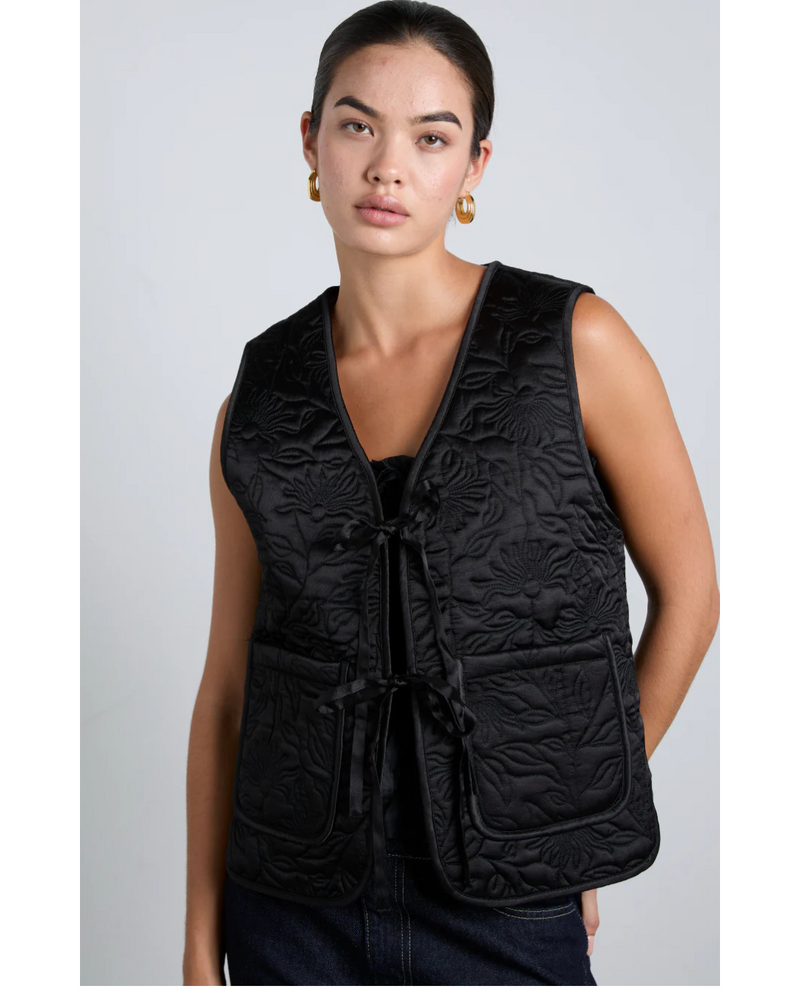 Arte Gilet Black Satin