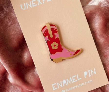 Cowgirl Boot Enamel Pin