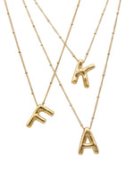 Airhead Bubble Initial Necklace Gold