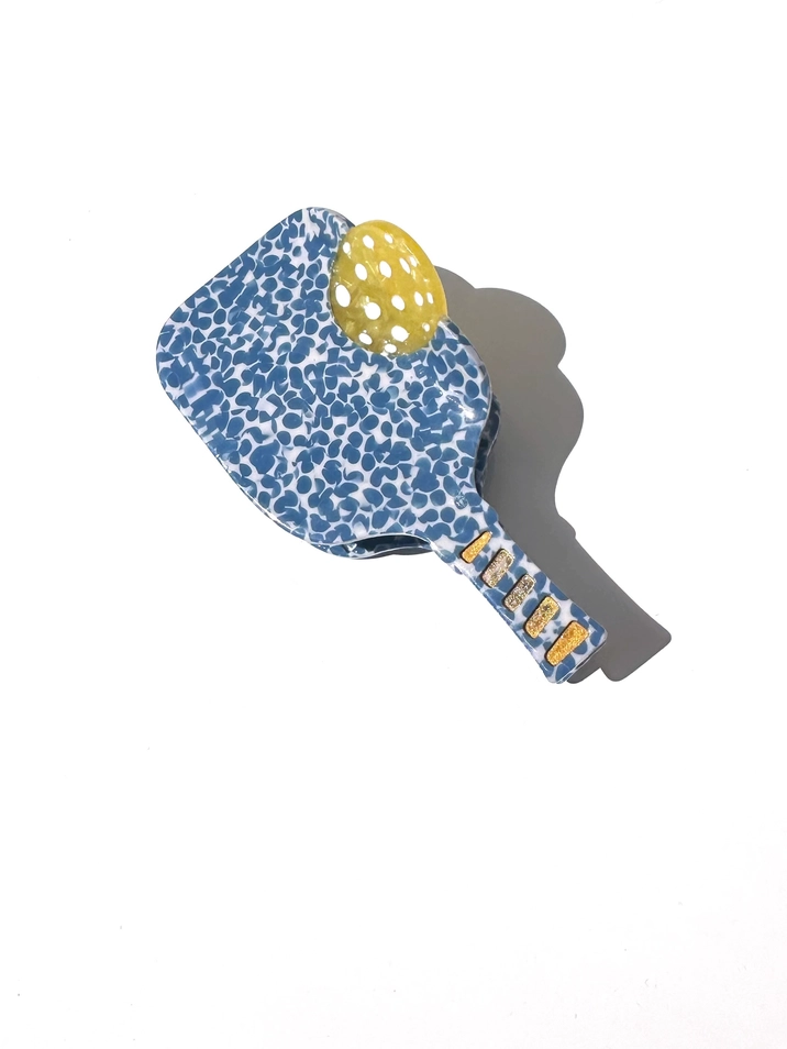 Pickleball Paddle Hair Claw Blue Speckle