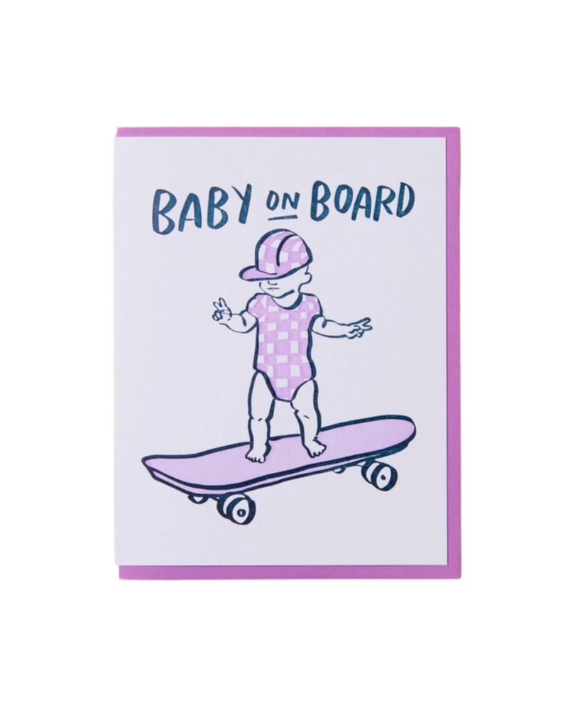 Baby On Board Skateboard Card