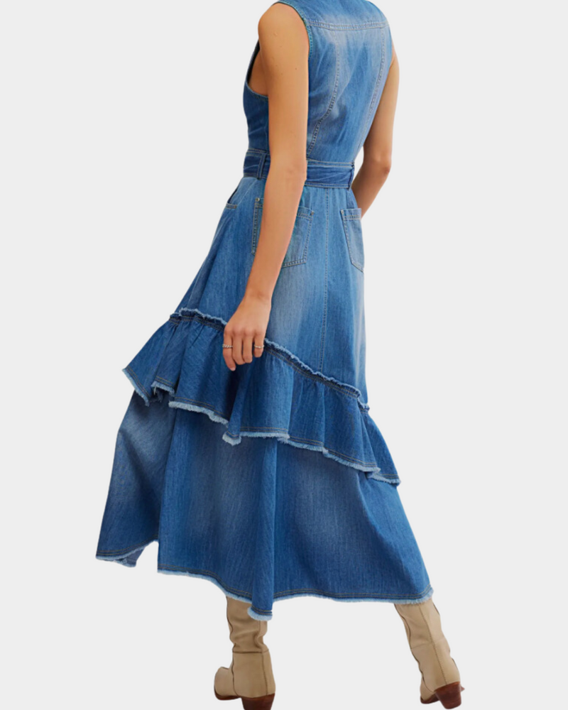 Beau Midi Dress Blue Grass