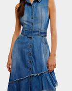 Beau Midi Dress Blue Grass