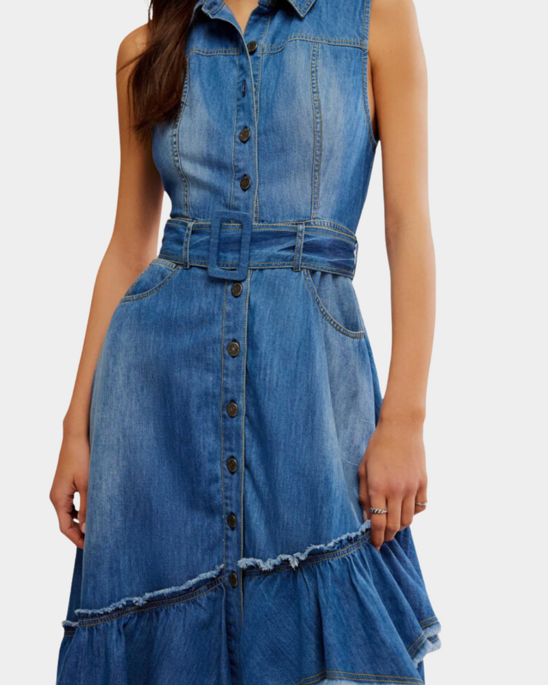 Beau Midi Dress Blue Grass