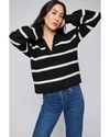 Beckett Collared Sweater Black Stripe