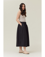 Bella Smocked Midi Skirt Black