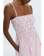Bianca Smocked Bodice Dress Ruby Stripe