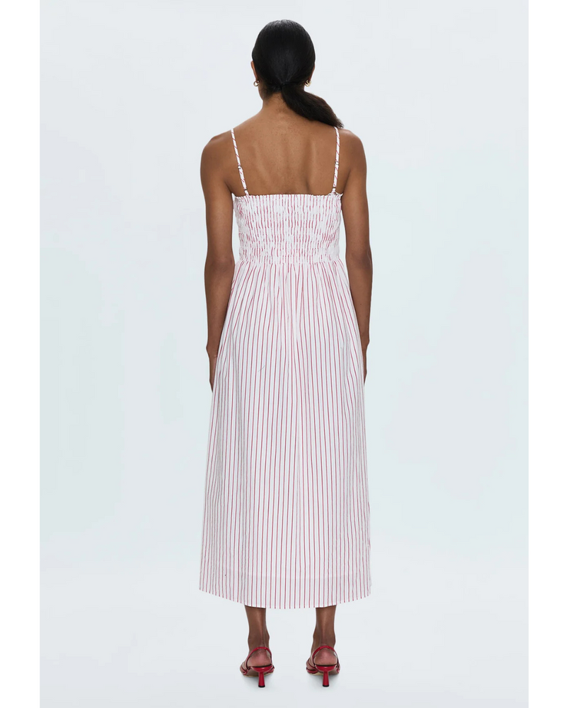 Bianca Smocked Bodice Dress Ruby Stripe