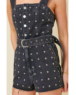 Blake Star Studded Romper Black