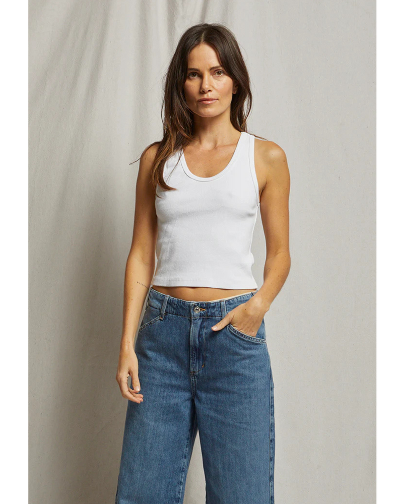 Blondie Ribbed Tank White