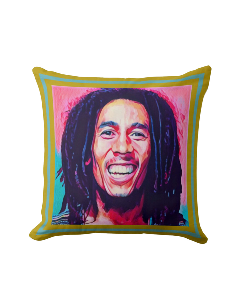 Bob Marley One Love Painted Pillow 18x18