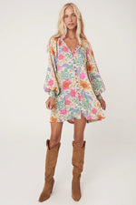 Boheme Button Through Mini Dress Spring