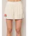 Carmen Floral Emb Short Ivory