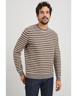 Carrick Sweater Navy Oat Stripe