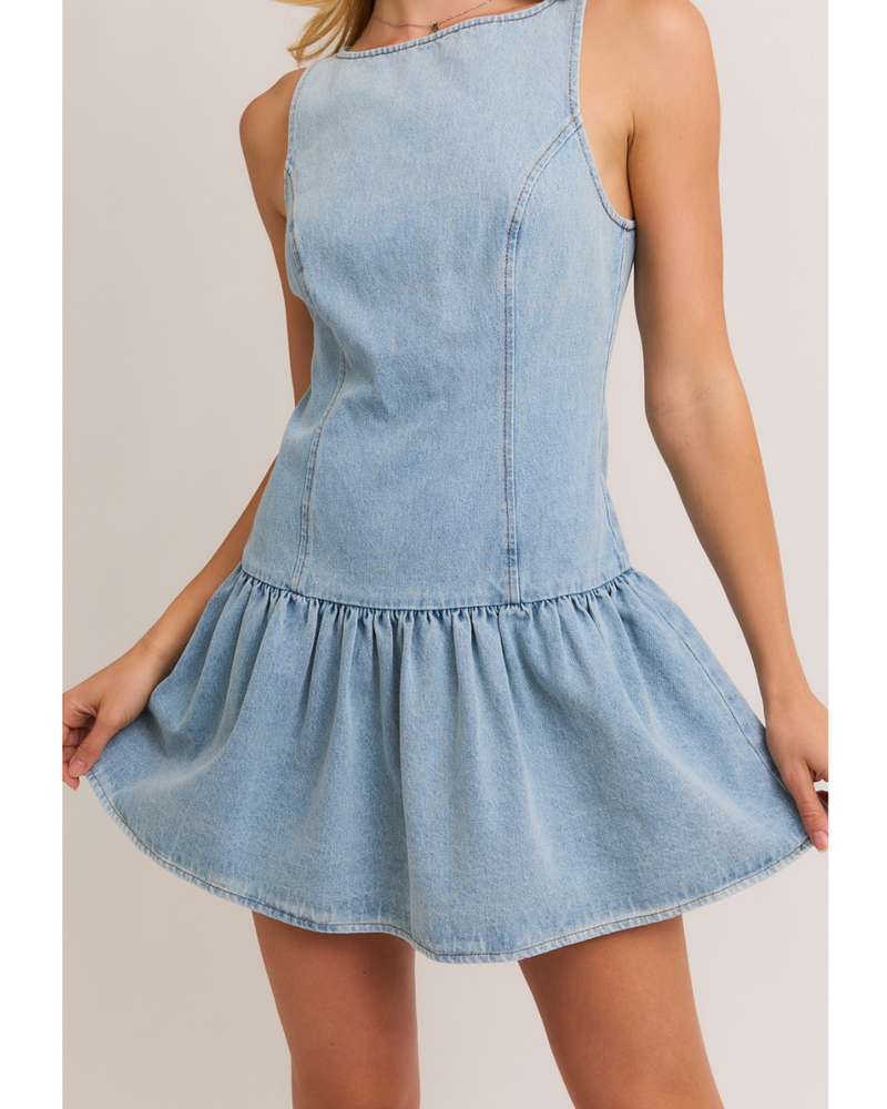 Carrie Mini Dress Light Denim