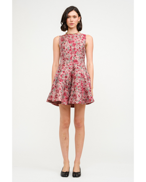 Cecilia Jacquard Mini Dress Pink