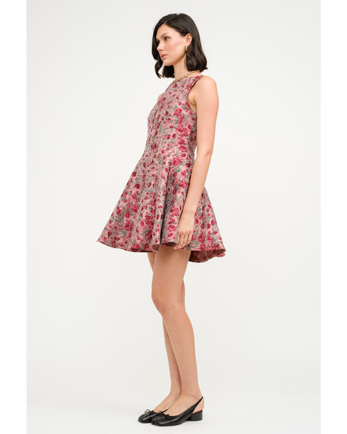 Cecilia Jacquard Mini Dress Pink