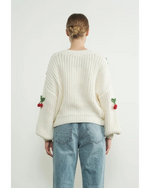 Cherry Chunky Knit Sweater Off White