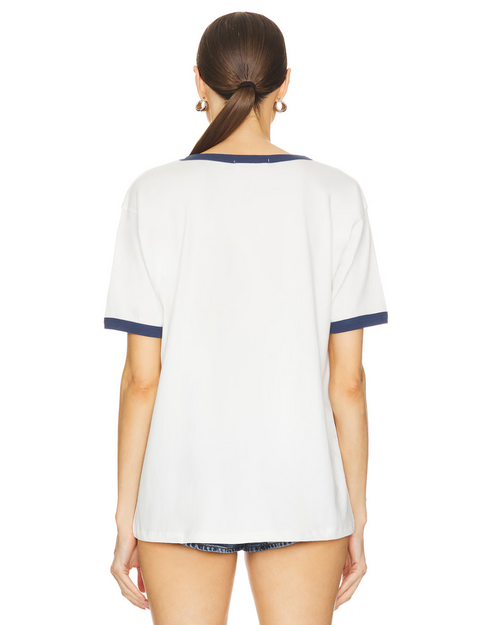 Classic Star Oversized Ringer Tee Vintage White Navy