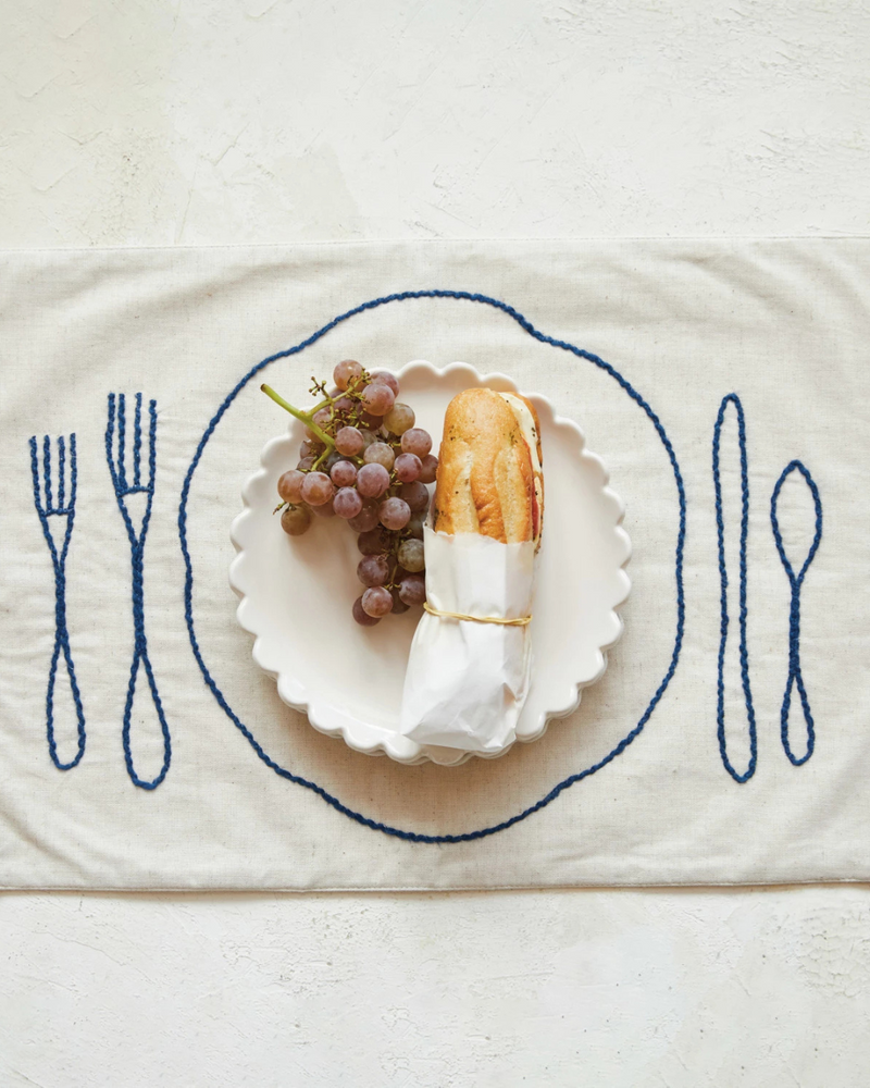 Cotton Linen Emb Table Setting Placemat