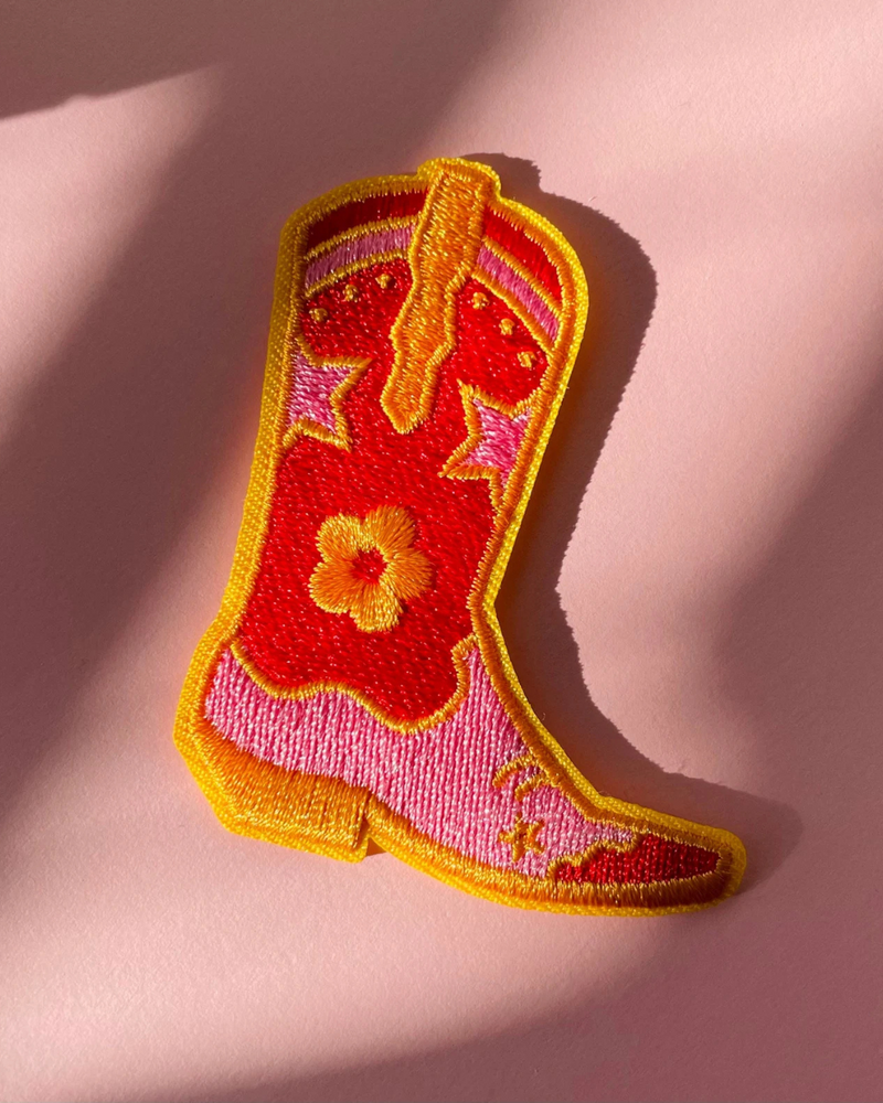 Cowgirl Boot Iron On Patch