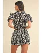 Crissi Floral Bubble Short Black