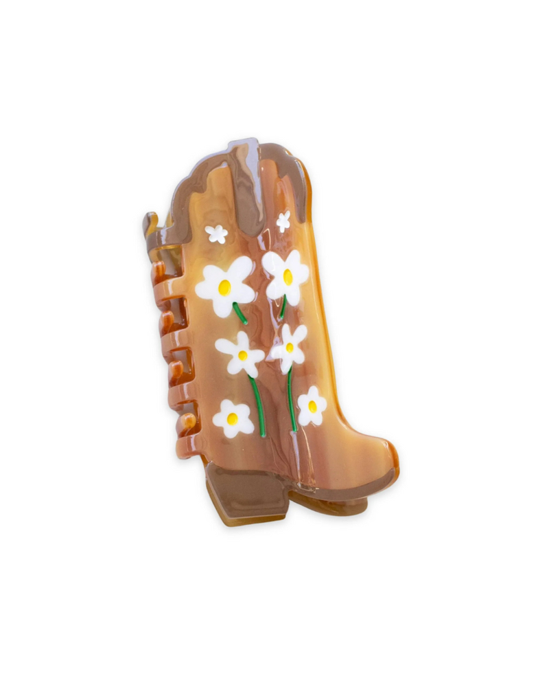 Daisy Flower Cowboy Boot Clip Bronze