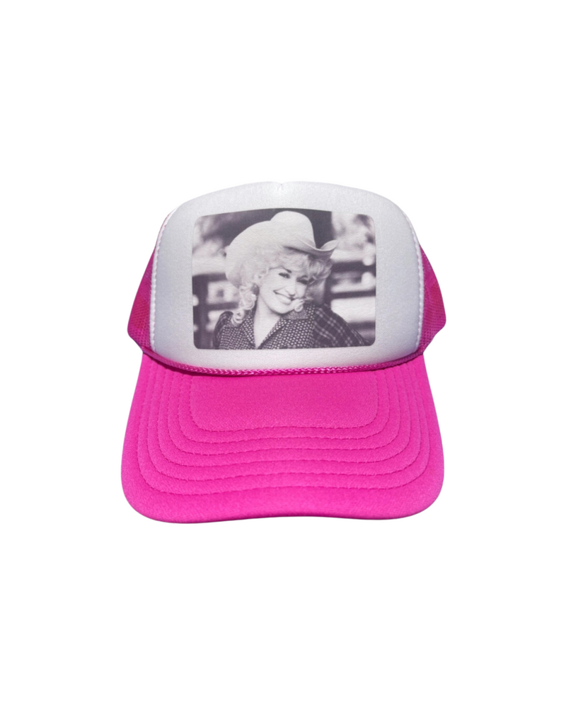 Dear Dolly Trucker Hat Hot Pink