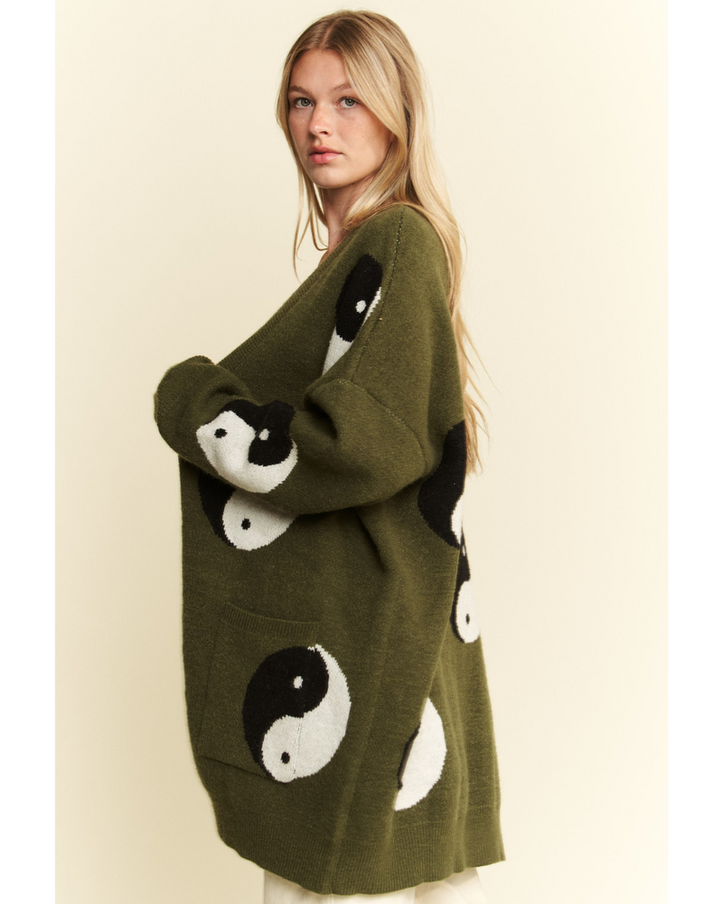 Devin Yin Yang Cardi Green