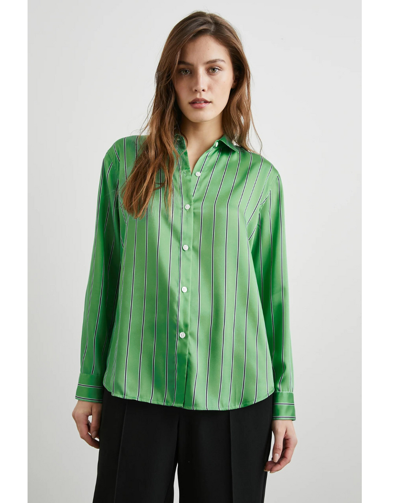 Elias Shirt Basil Stripe