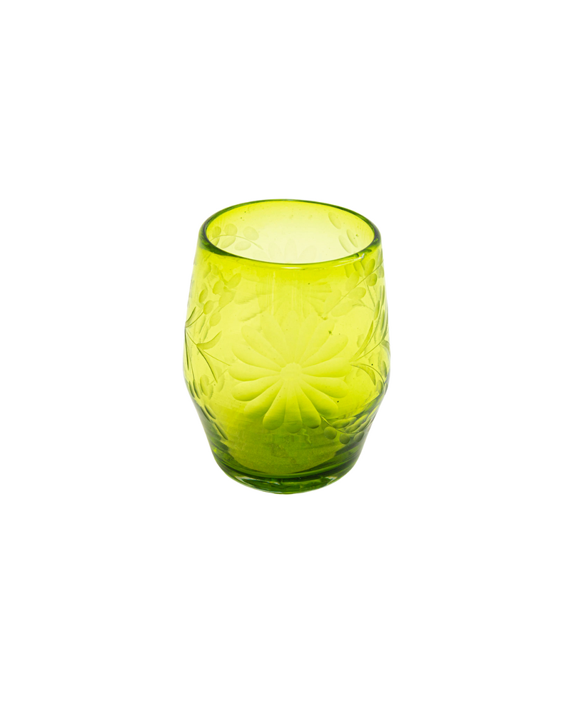 Engraved Stemless Wine Glass Green