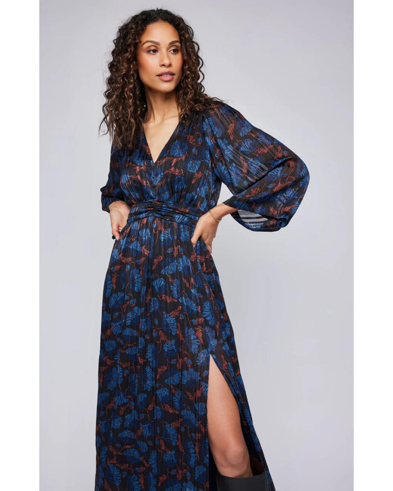 Fabienne Dress Indigo Floral