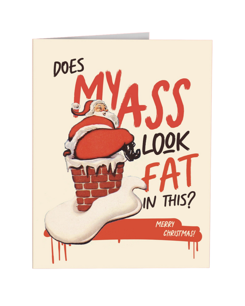 Fat Ass Santa Christmas Card