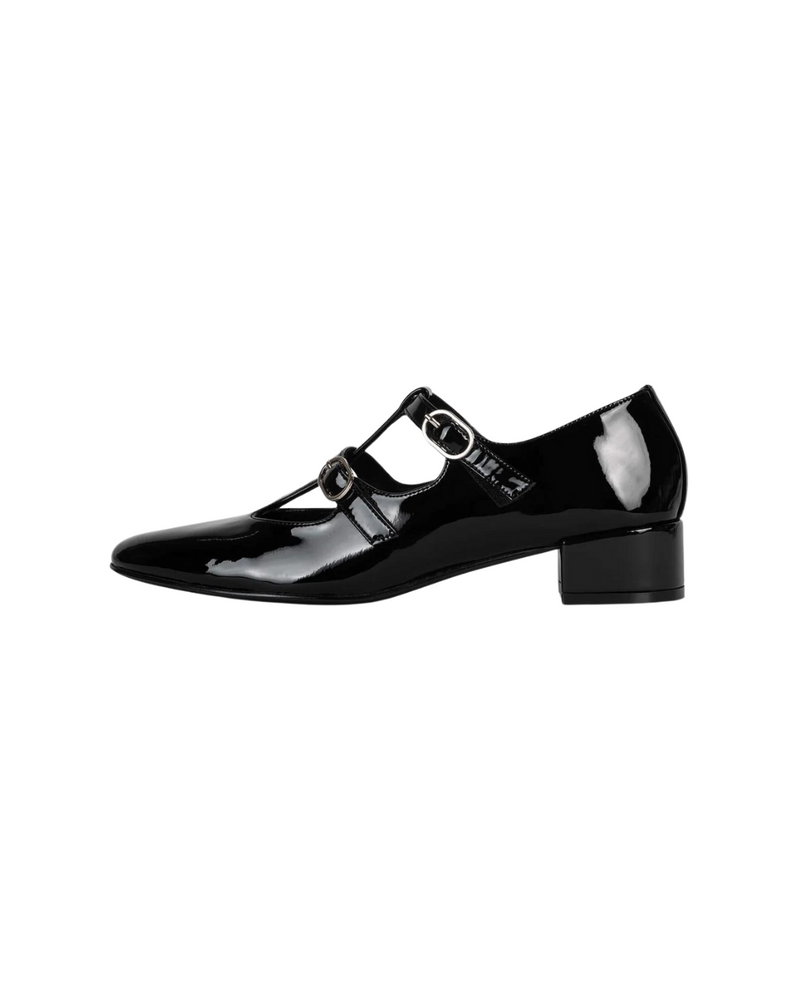 Filmstar Double Strap Pump Black Patent Leather