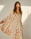 Fiore Belted Silk Maxi Starflower Cream