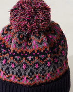 First Frost Fairisle Pom Beanie Navy