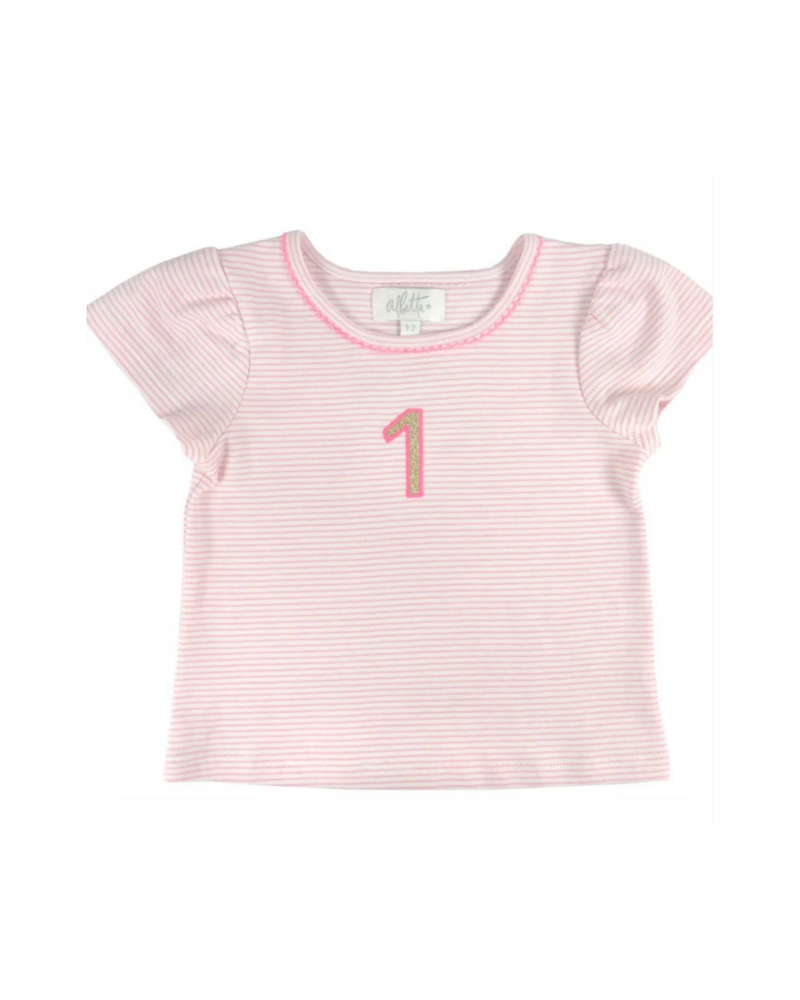 First Year Birthday Shirt Pink 1 2Y