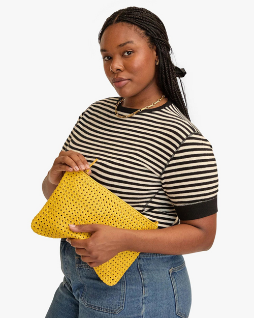 Flat Clutch With Tabs Dandelion Rattan