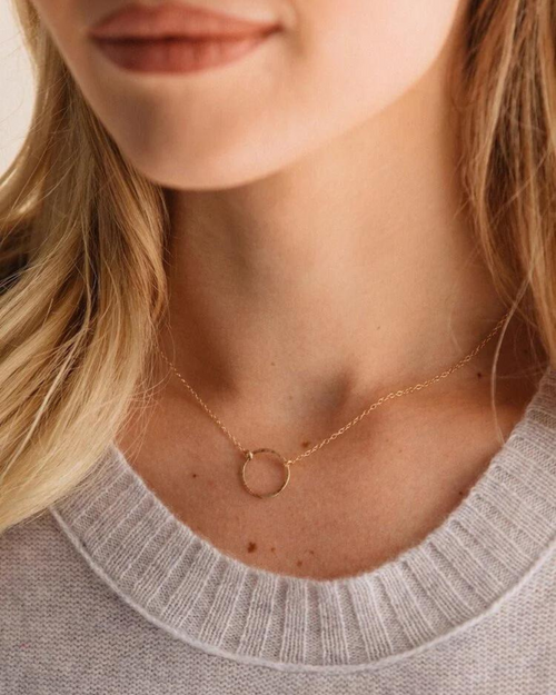 Floating Shape Necklace Plain Circle