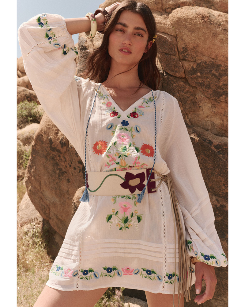 Florapaloosa Embroidered Tunic Dress Wildflower