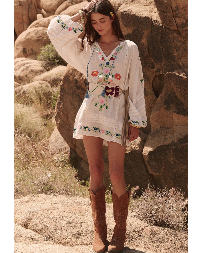 Florapaloosa Embroidered Tunic Dress Wildflower